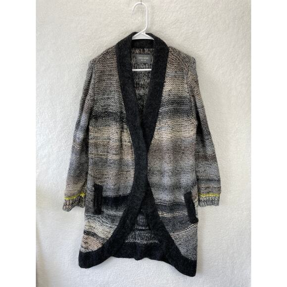 Zadig & Voltaire Long Open Cardigan Women’s Medium Gray Wool Mohair Blend Italy - Picture 3 of 8
